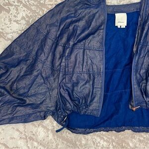 Anthropologie Blue Bomber Jacket